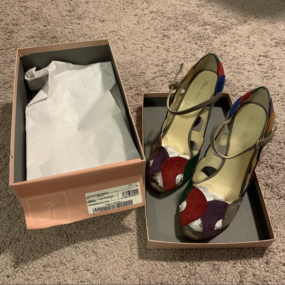 Miu miu calzature Donna multicolor suede pumps